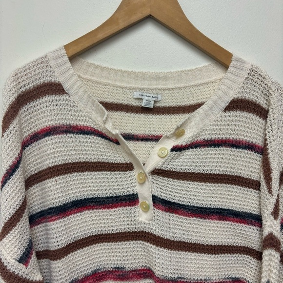 American Eagle Stripe Henley Sweater - Picture 7 of 13